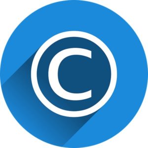 copyright-zeichen auf blauem Untergrund