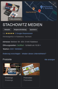 Stachowitz Medien My Google Business-Profil